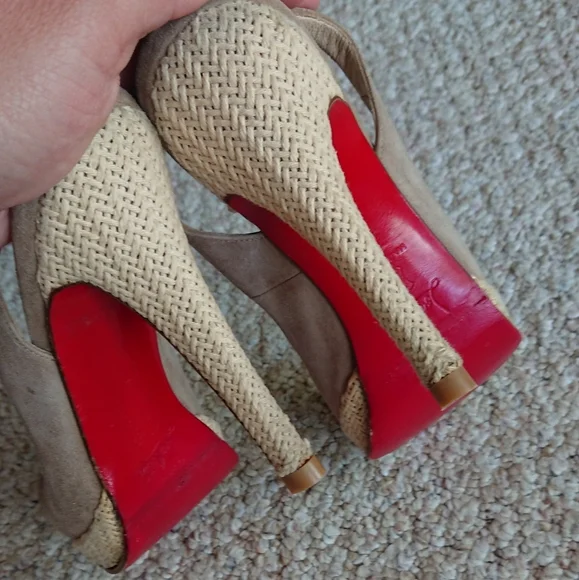 Christian Louboutin Tan Slingback Sandals